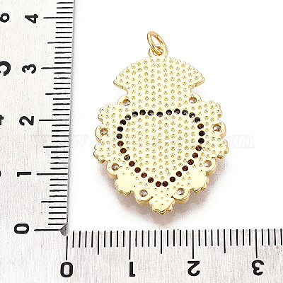 Латунные микропаве прозрачные подвески с фианитом KK-N268-44G-1