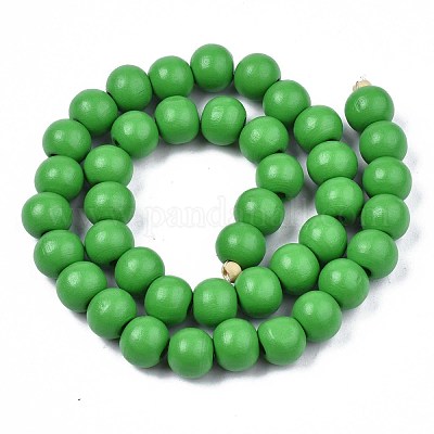 Расписные бусины из натурального дерева WOOD-S053-54E-1