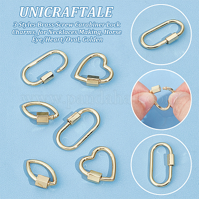 6 шт. 3 стиля латунный винт с карабином KK-UN0002-01-1