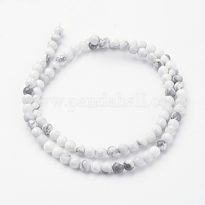 Естественно Howlite шарик нити G-G735-66-4mm-1
