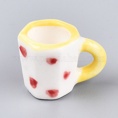 Кружка с яблоком из фарфора ручной работы PORC-T133-20D-1