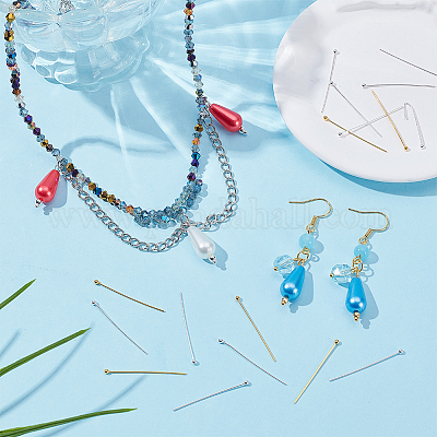 30 шт. 2 цвета 925 булавки с шарообразной головкой из стерлингового серебра STER-AR0001-15-1