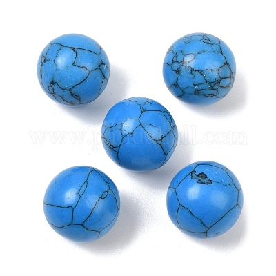 Синтетические бирюзовые круглые шарики G-I174-16mm-03-01-1
