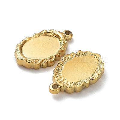 Ионное покрытие (ip) нержавеющая сталь 304 подвеска кабошон оправа STAS-M323-57G-1