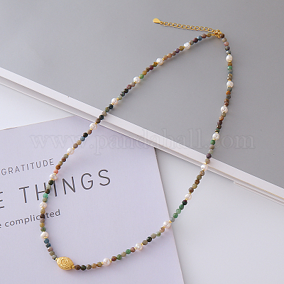 Ожерелья с подвесками овальной формы из натурального индийского агата RJ3624-1