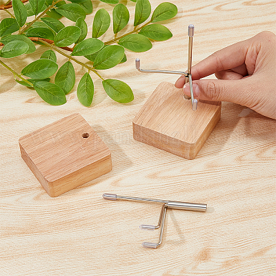 Квадратные деревянные мольберты из хрусталя с железным держателем ODIS-WH0038-28B-P-1