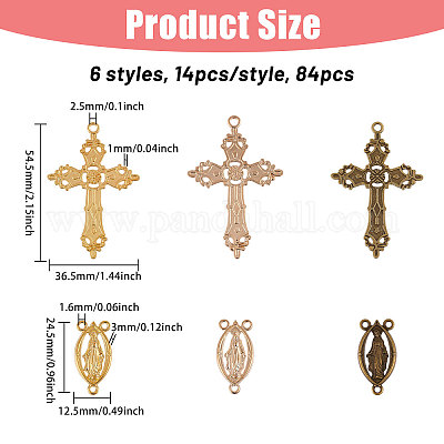 84 шт. 6 стиля сплава люстра компоненты звенья и подвески комплекты фурнитуры для изготовления четок бусины ювелирные изделия FIND-CA0010-60-1