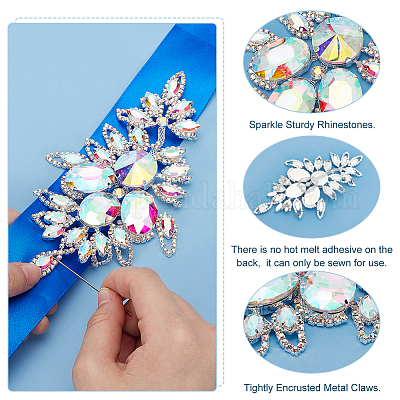 1шт аппликации из латуни со стразами DIY-FG0005-52A-1