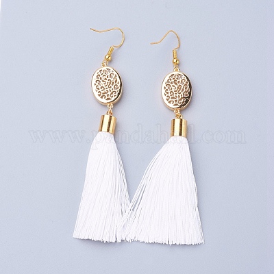 Серьги из шелка из льда EJEW-P142-B01-1