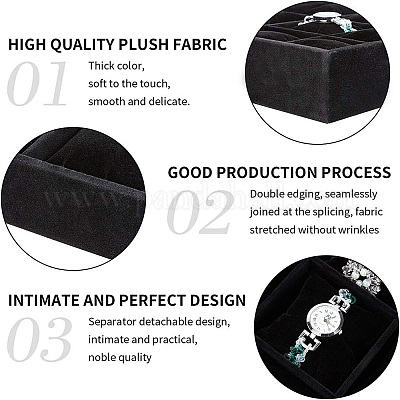 Велюровый деревянные браслет браслет / / часы дисплеи BDIS-WH0003-01-1