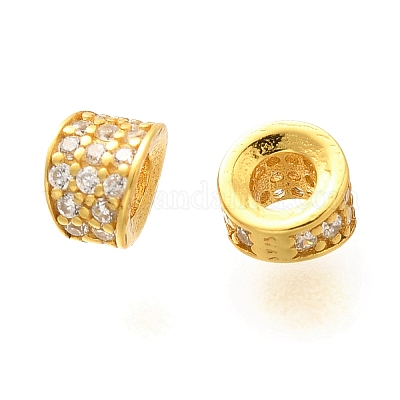 925 бусина из чистого серебра с микропаве и прозрачным фианитом STER-B006-10A-G-1