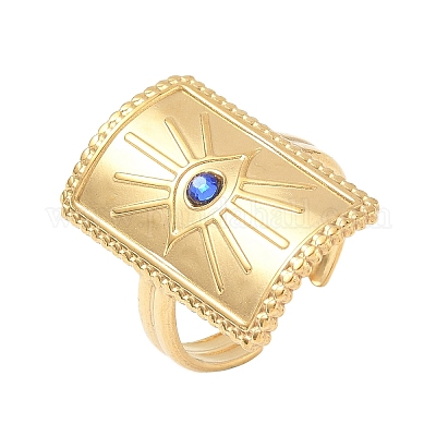 Кольца-манжеты из нержавеющей стали 304 со стразами RJEW-S626-09G-1