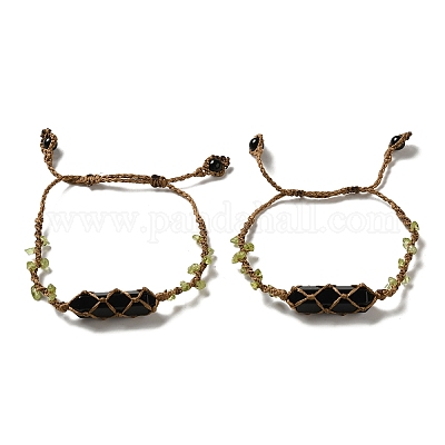 Браслеты из натурального обсидиана BJEW-K225-01D-1