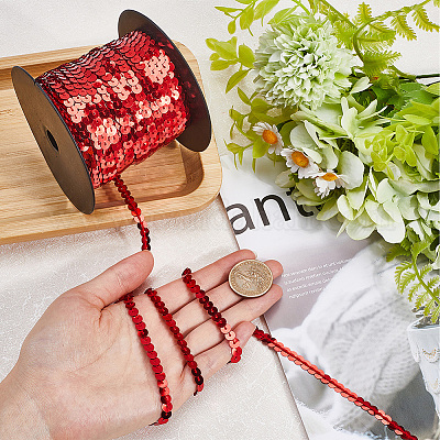 2 рулон 2-х цветных пластиковых бусин с пайетками FIND-CY0001-12B-1