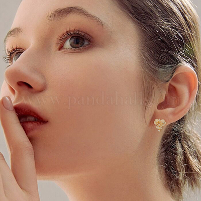 12 шт. 3 стильные латунные серьги-гвоздики KK-FH0004-86-1