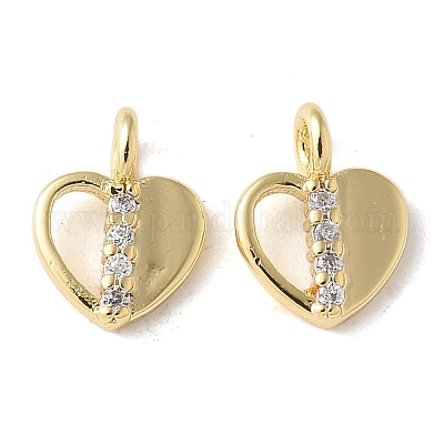 Латунные микропаве прозрачные подвески с фианитом KK-Q031-44G-03-1