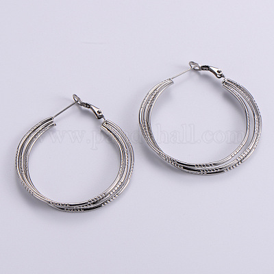 6 пара тройных серег-колец из нержавеющей стали TG0957-1-1