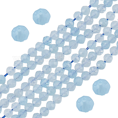 2 нити натуральных аквамариновых бусин нити G-ME0001-18-1