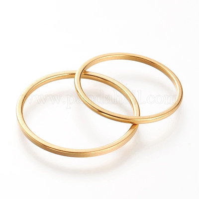 Ионное покрытие (ip) 304 нержавеющая сталь простые кольца RJEW-B0006-7-02G-1