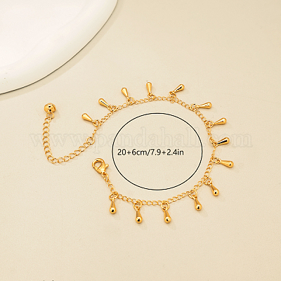 Элегантные женские браслеты на лодыжку с каплевидной кисточкой из латуни RZ6656-1