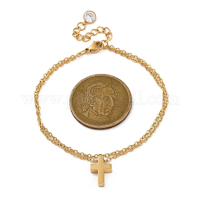 Браслеты с подвесками из нержавеющей стали 304 BJEW-K265-01G-1