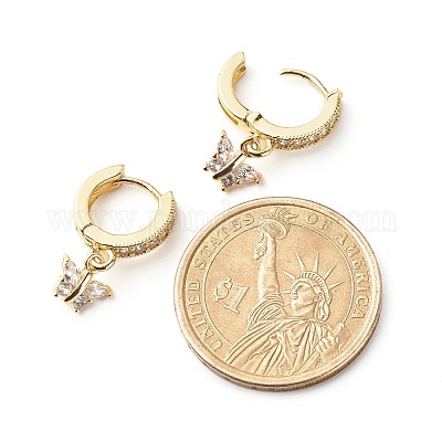 Серьги-кольца с кубическим цирконием в виде бабочки для девушки X1-EJEW-JE04637-1