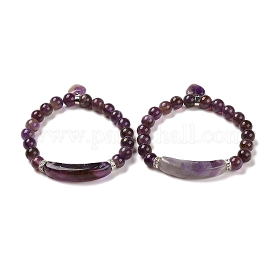 Натуральный браслет из браслета из родонита BJEW-K164-B09-1