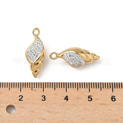 Подвески из нержавеющей стали 304 со стразами из глины STAS-L022-526G-1