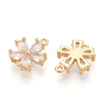 Латунные подвески из прозрачного кубического циркония KK-T078-03G-05-1