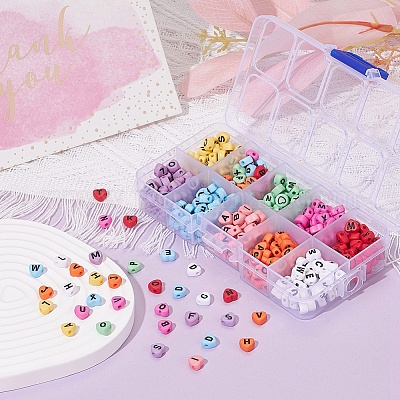 500шт 10 цвета непрозрачные акриловые эмалевые бусины MACR-YW0001-48-1