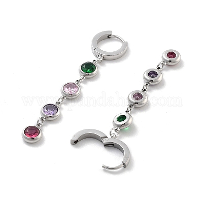 Серьги с застежкой-рычагом из нержавеющей стали 304 EJEW-K281-09P-1