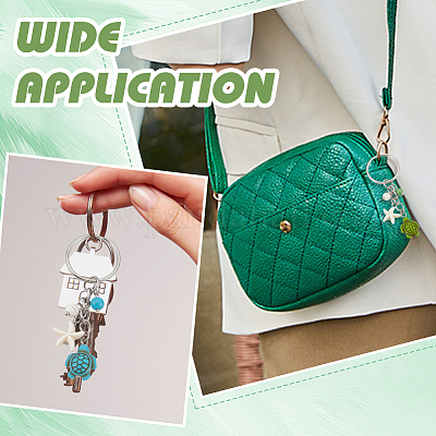 12шт. 3 брелока из синтетической бирюзы KEYC-ME00003-1