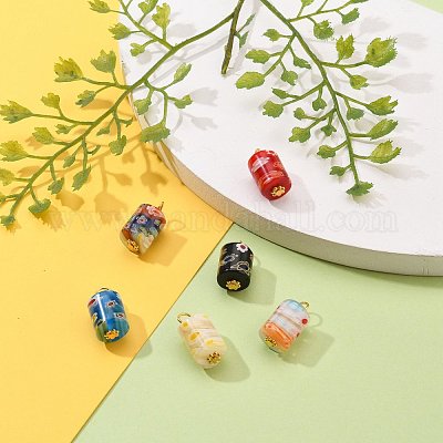 Колонна ручной работы миллефиори стеклянная подвеска лэмпворк X-PALLOY-JF00552-1