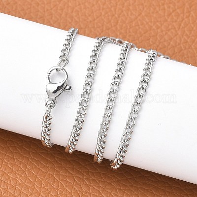 Устойчивые к потускнению классические простые ожерелья из нержавеющей стали 304 для мужчин и женщин с панцирным звеном STAS-O037-114P-1