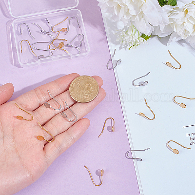 24 шт. 2-х цветные крючки для сережек из нержавеющей стали 304 STAS-UN0063-73-1