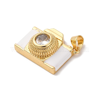 Латунные подвески с микропаве из кубического циркония и эмали X-KK-Q098-36G-B-1