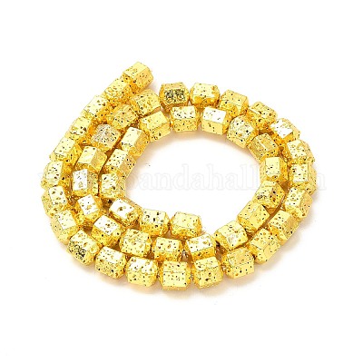 Гальванические бусины из натуральной лавы G-G984-09G-1