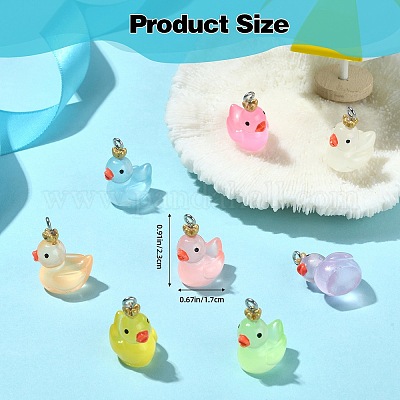 40шт 8 цвета прозрачные подвески из смолы RESI-SZ0003-27-1