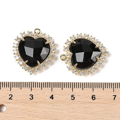 Подвески в форме сердца из натурального обсидиана G-I382-03G-04-1