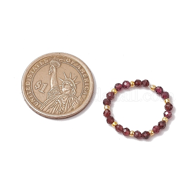 Кольца-растяжки из натурального граната для женщин RJEW-JR00868-01-1