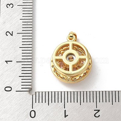 Латунные микропаве прозрачные подвески с фианитом ZIRC-D276-01G-G-1