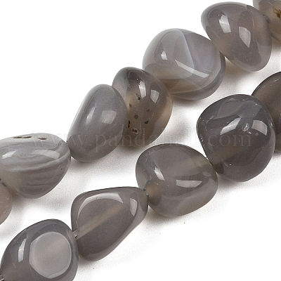 Серые натуральные бусины из агата  G-L630-F01-01J-1
