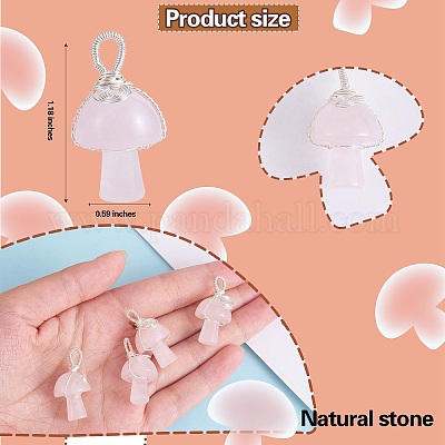 Природного розового кварца подвески PALLOY-SW0004-08-1