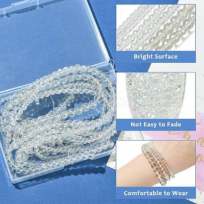 6 нити 3 стилей гальванизированные прозрачные стеклянные бусины нити GLAA-CJ0002-80-1