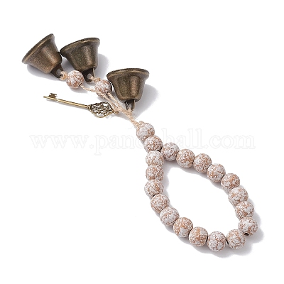 Подвеска-ключ в виде колокольчика из латуни HJEW-JM04230-03-1