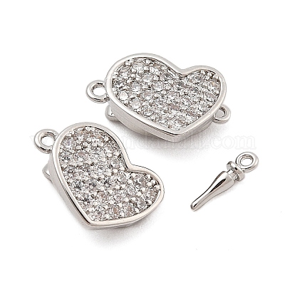 Латунные застежки из прозрачного кубического циркония с микропаве KK-C075-14P-1