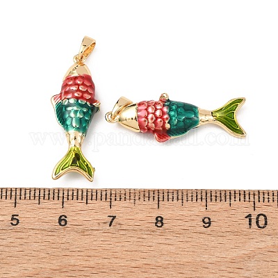 Подвески из латуни с морскими животными и эмалью KK-F917-01C-01-1