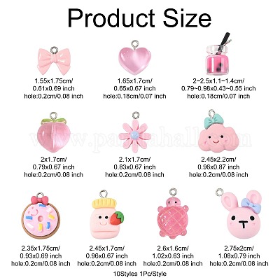 10шт. 10 набора подвесок из смолы RESI-FS0002-23-1