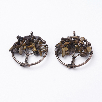 Природных тигровый глаз подвески G-E419-07R-1