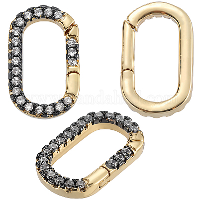 4 шт. латунные микропаве прозрачные кубические циркониевые кольца с пружинным затвором KK-SC0006-37-1